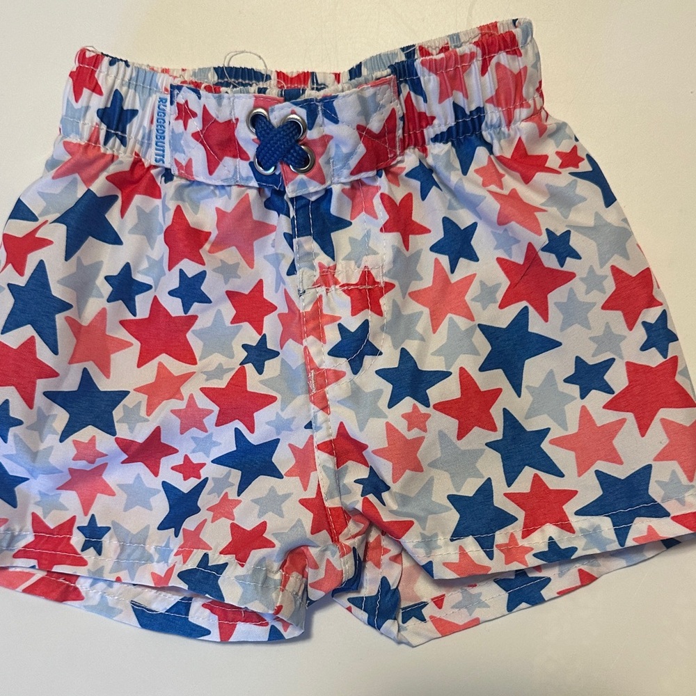 Star-Patterned Kids Swim Trunks